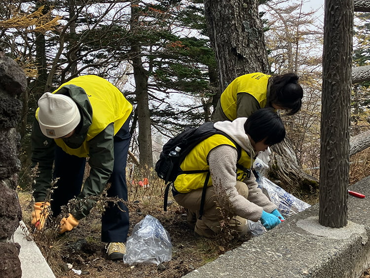 富士山作業風景