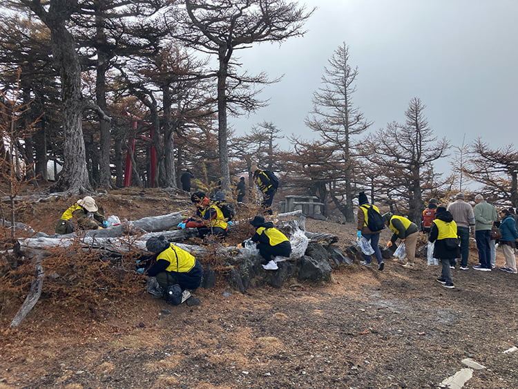 富士山作業風景